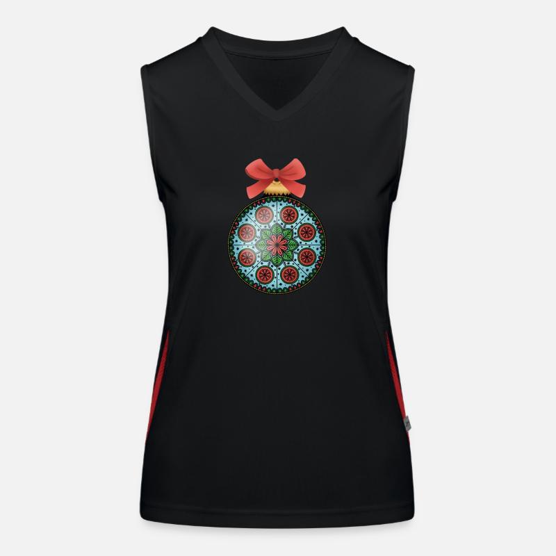 Weihnachtskugel Mandala Funktionelles Kontrast-Tank Top für Frauen