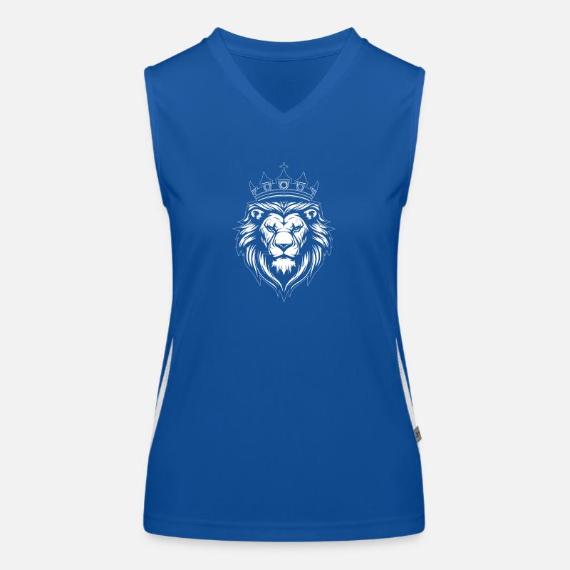 Löwe Löwenkopf Raubtier Funktionelles Kontrast-Tank Top für Frauen