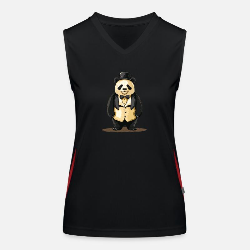 Panda mignon en queue de pie Débardeur respirant contrasté Femme