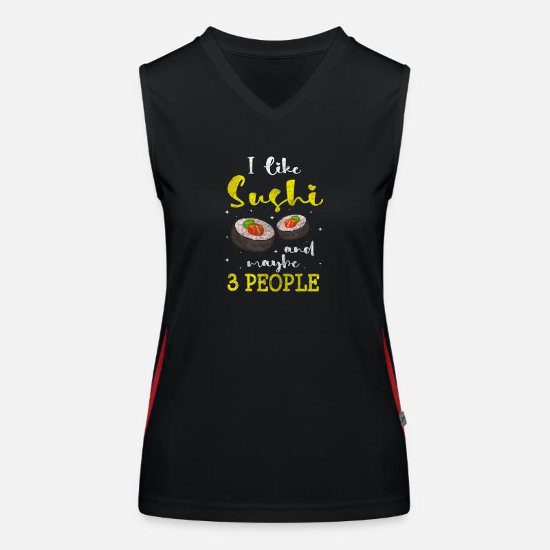 Sushi Fleisch Kawaii Funktionelles Kontrast-Tank Top für Frauen
