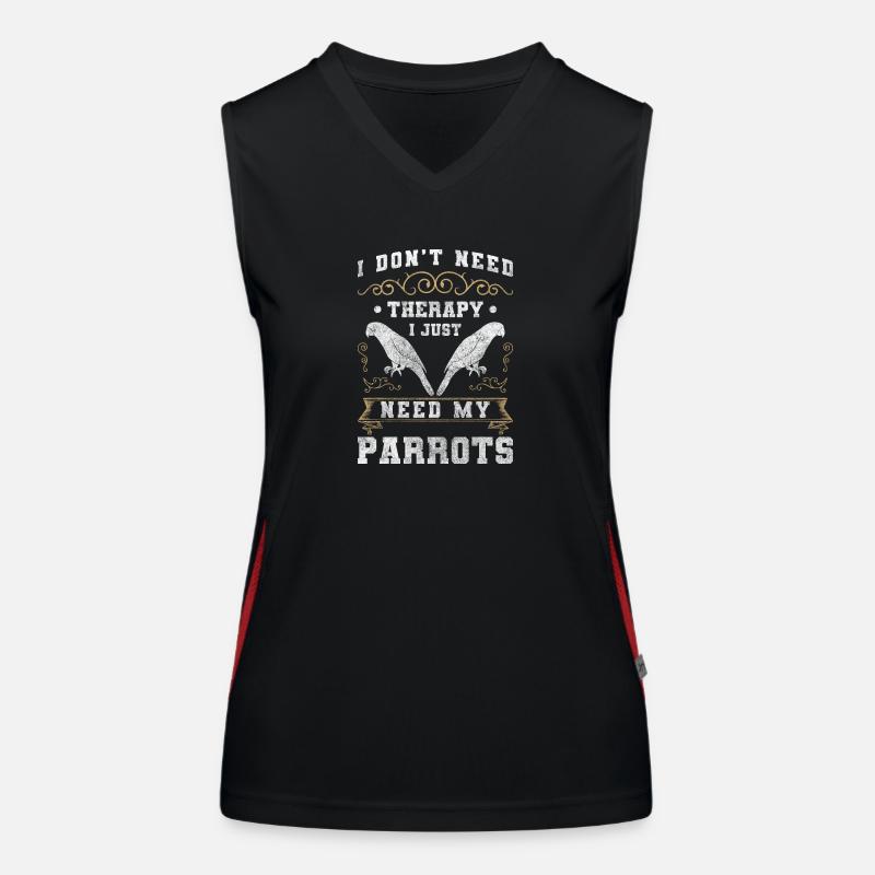 Birds Plumage Grey Parrot Exotic Women's Functional Contrast Tank Top