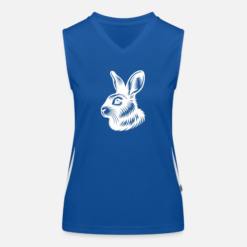 Petit lapin mignon avec de grandes oreilles Débardeur respirant contrasté Femme