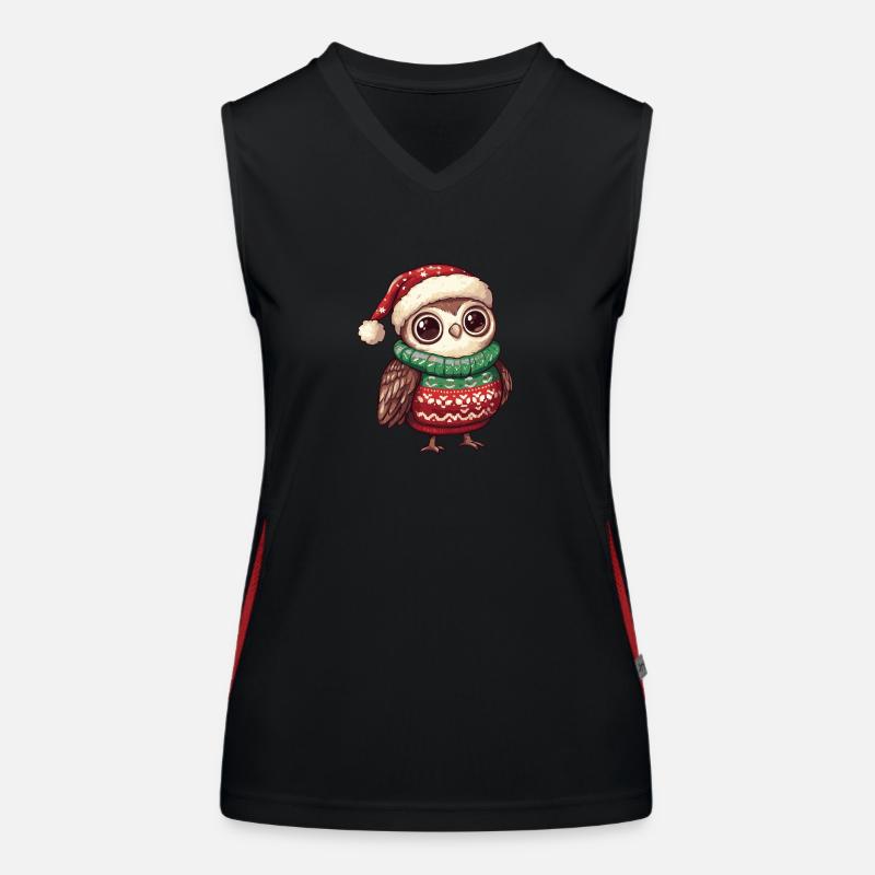 Eule Weihnachten Comic Funktionelles Kontrast-Tank Top für Frauen