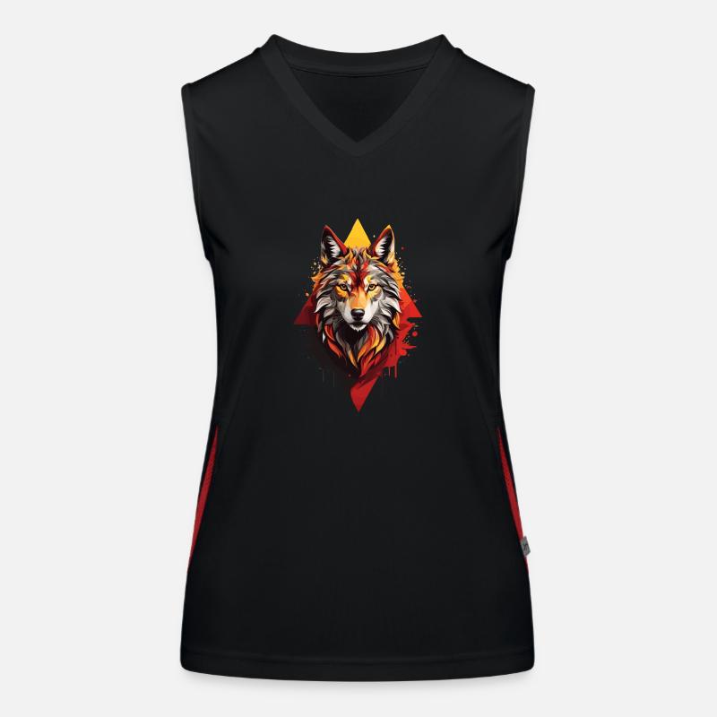 Wolf Funktionelles Kontrast-Tank Top für Frauen