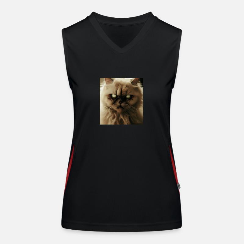 Perserkatze Negan als Vampir Funktionelles Kontrast-Tank Top für Frauen