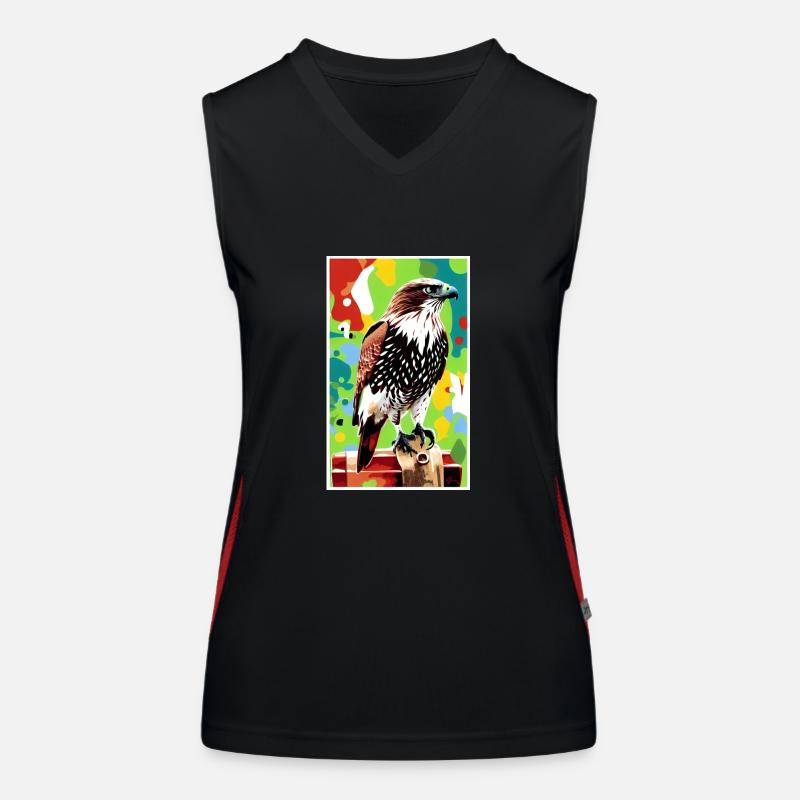 Eagle | Birds | Freedom | Animals - Women's Functional Contrast Tank Top - black/red