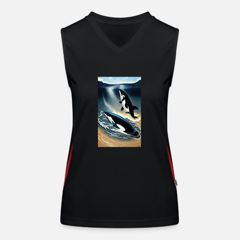 Orca | Whale | Killer whale | Sea creature | Ocean Women's Functional Contrast Tank Top