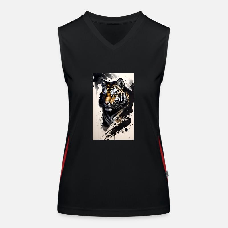Tiger | Animal | Predator | Roar | King | Asia Women's Functional Contrast Tank Top