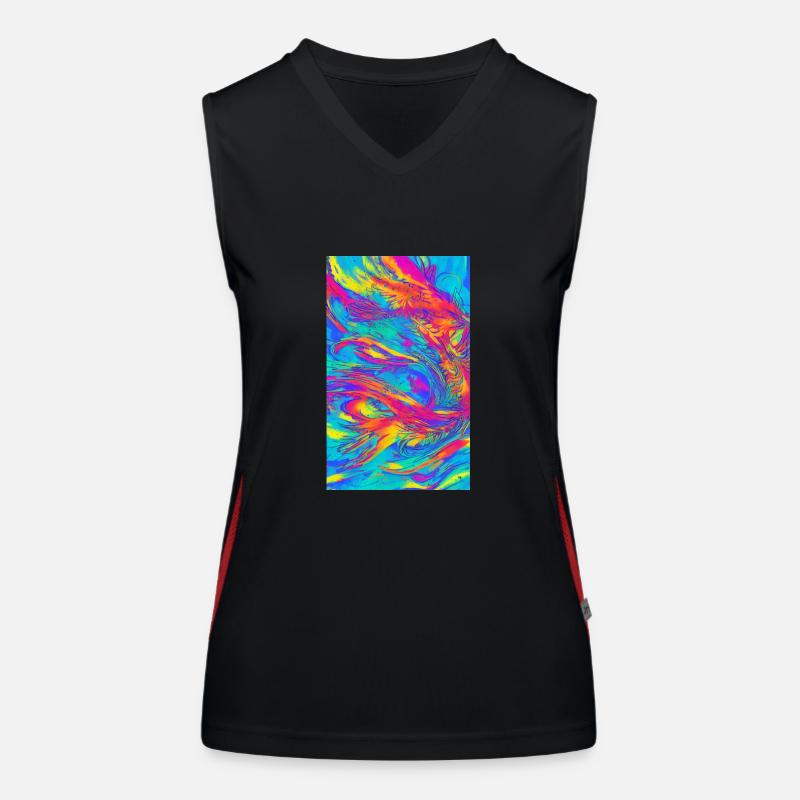 Lines | Wavy lines | Symbols | Pattern Women's Functional Contrast Tank Top