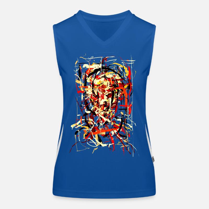 Flammender Teufel Funktionelles Kontrast-Tank Top für Frauen