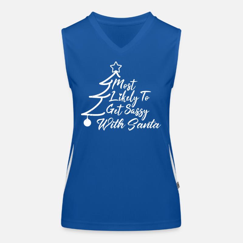 Am wahrscheinlichsten mit dem Weihnachtsmann frech werden Funktionelles Kontrast-Tank Top für Frauen