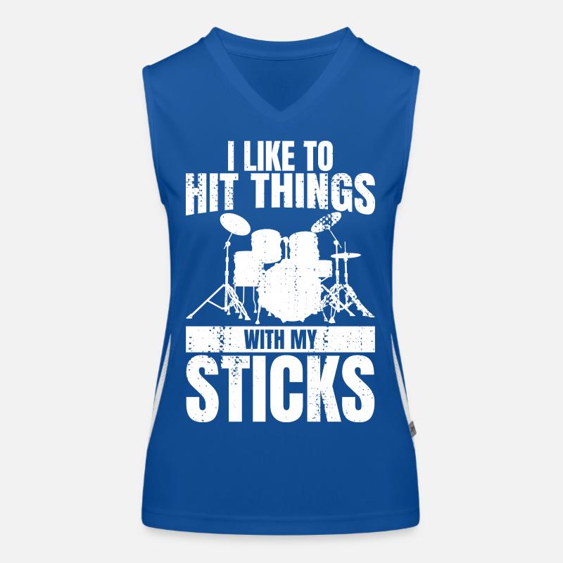 Funny Drummer Joke Women's Functional Contrast Tank Top