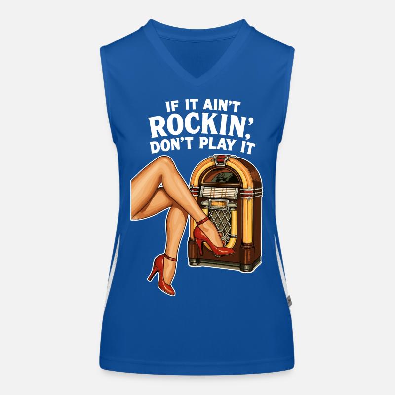 Rockabilly 50s Heels Pin Up Legs Jukebox Retro Women's Functional Contrast Tank Top
