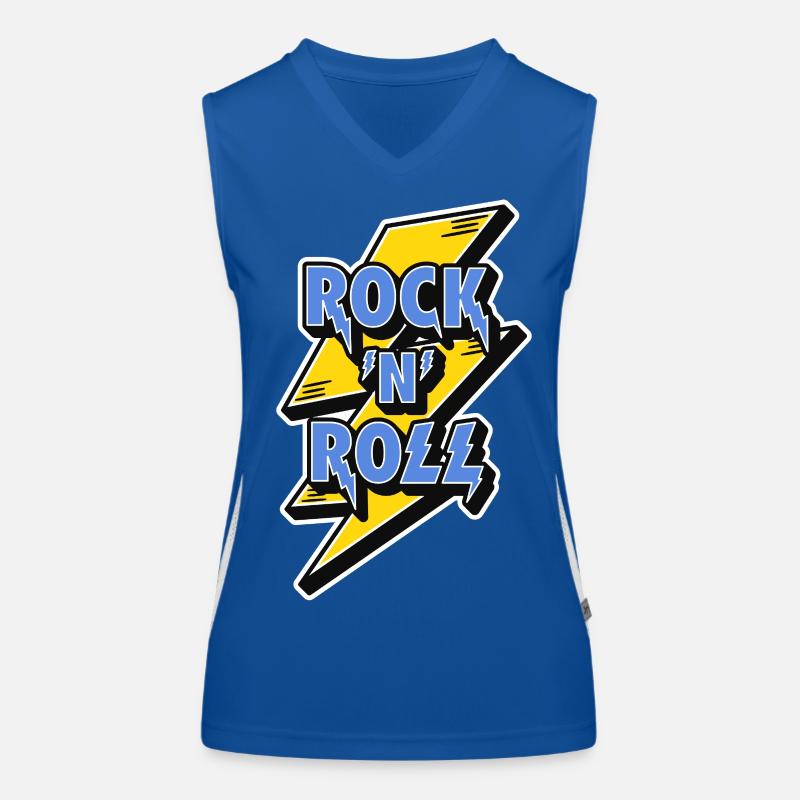 Rock'n'Roll-Logo mit Blitz Funktionelles Kontrast-Tank Top für Frauen
