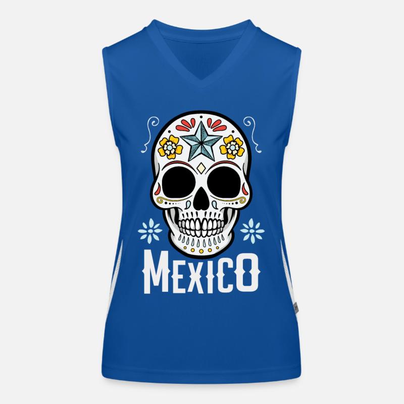 Sugar Skull Mexico Women's Functional Contrast Tank Top