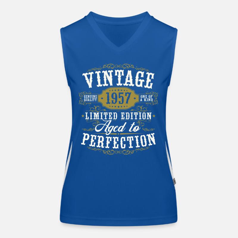Born in 1957 Birthday Retro Gift Women's Functional Contrast Tank Top