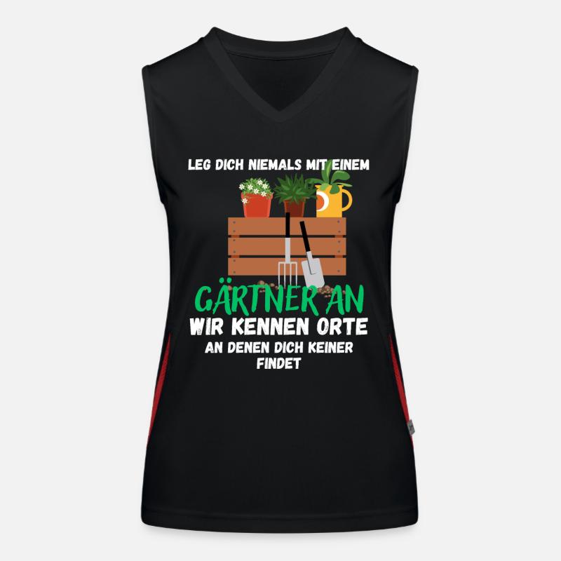Gärtner kennen Orte.. Garten Spruch für Gartenfans Funktionelles Kontrast-Tank Top für Frauen