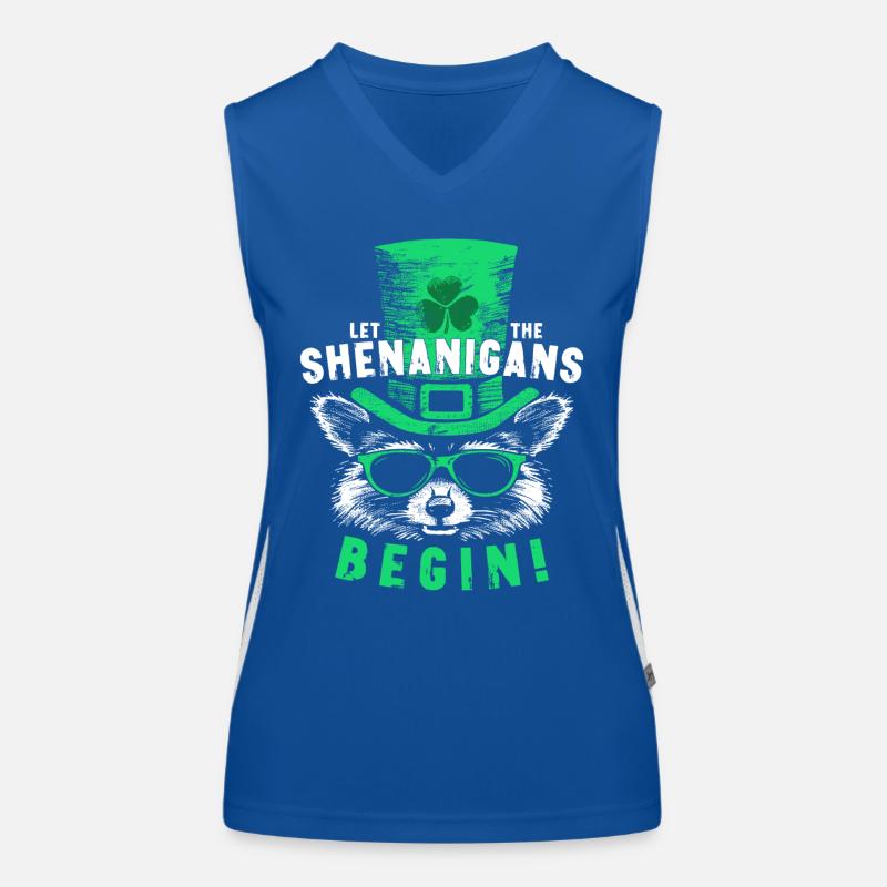 Let The Shenanigans Begin! Saint Patrick Raccoon Women's Functional Contrast Tank Top