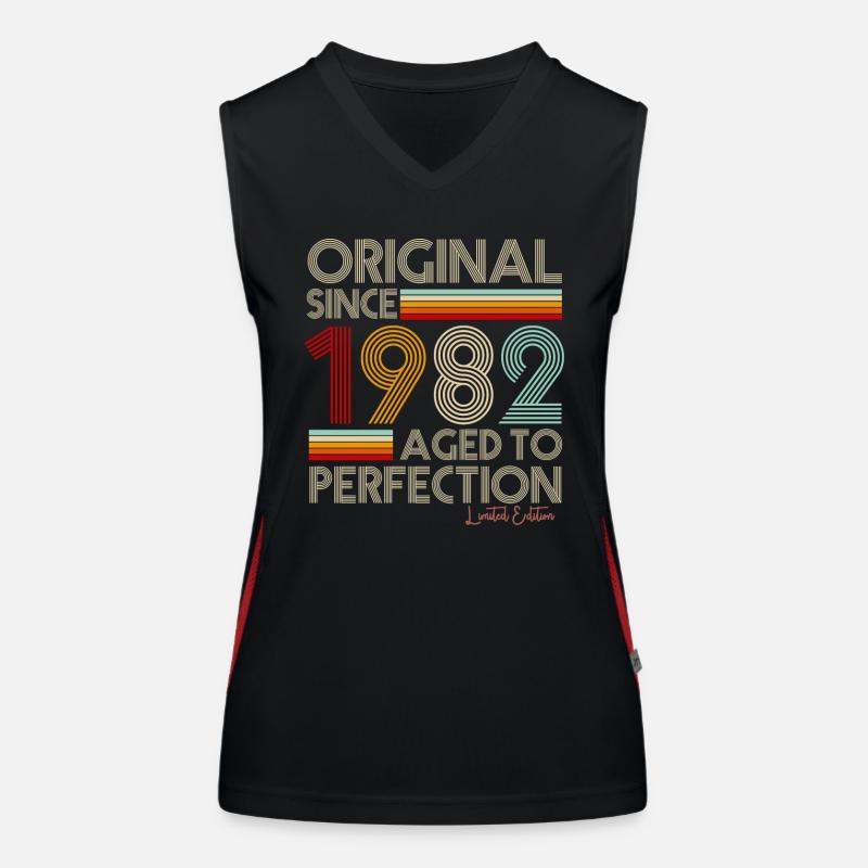 1982 - Women's Functional Contrast Tank Top - black/red