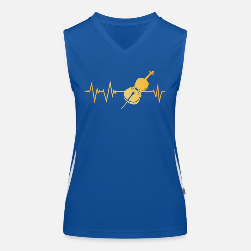 Cello Herzschlag Funktionelles Kontrast-Tank Top für Frauen