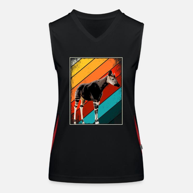 Okapi Retro Geschenk Funktionelles Kontrast-Tank Top für Frauen