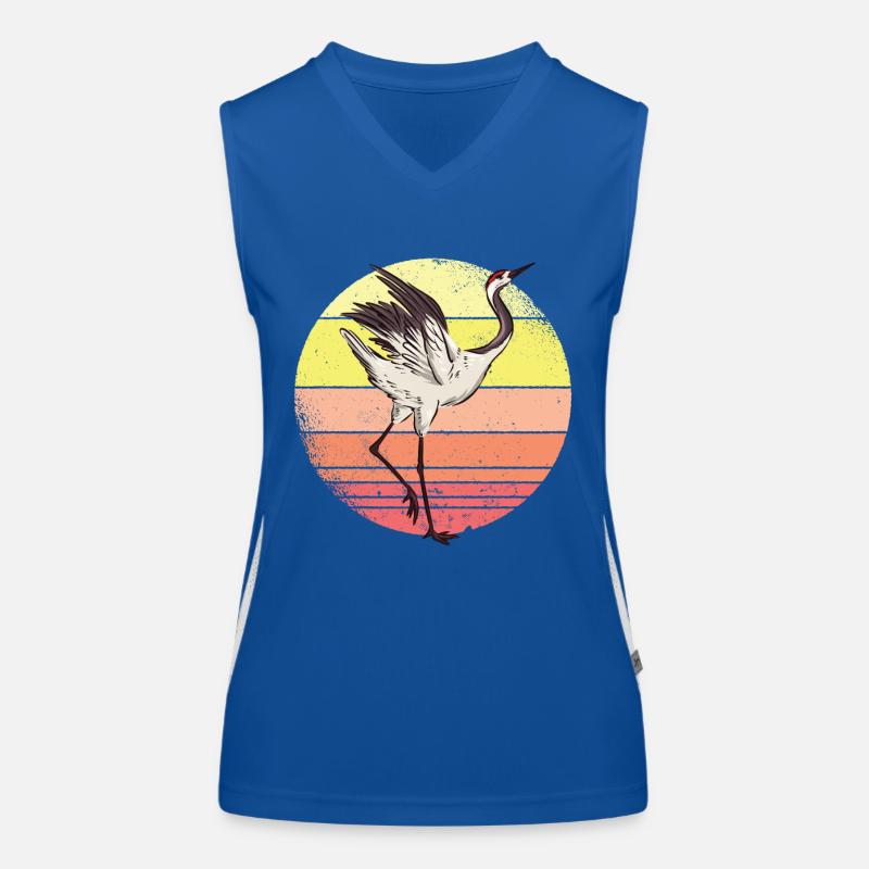 Kranich Funktionelles Kontrast-Tank Top für Frauen