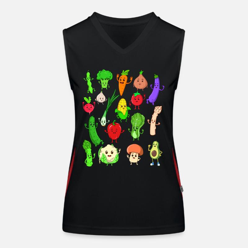 Comic Kawaii Vegetables Women's Functional Contrast Tank Top