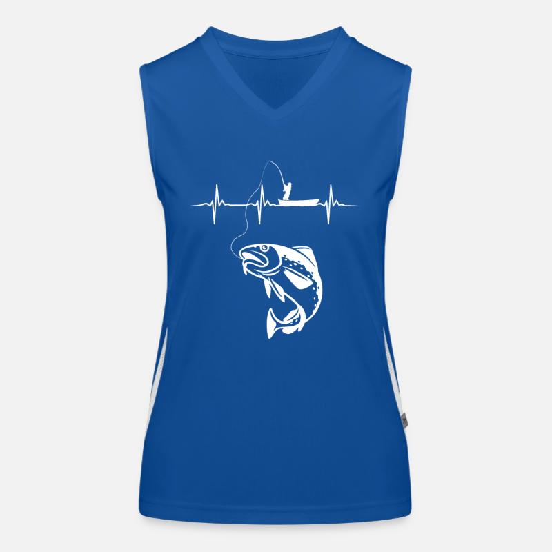 Cod Fishing Heartbeat Women's Functional Contrast Tank Top