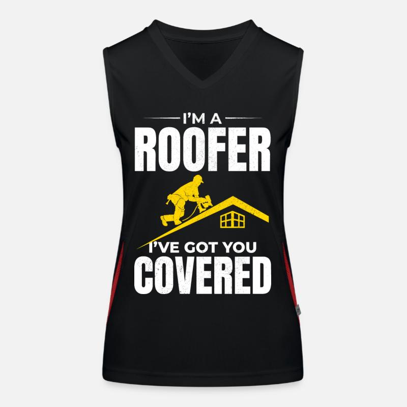 Dachdecker Dachdecker Dachreparatur Mechaniker Bauunternehmer Funktionelles Kontrast-Tank Top für Frauen
