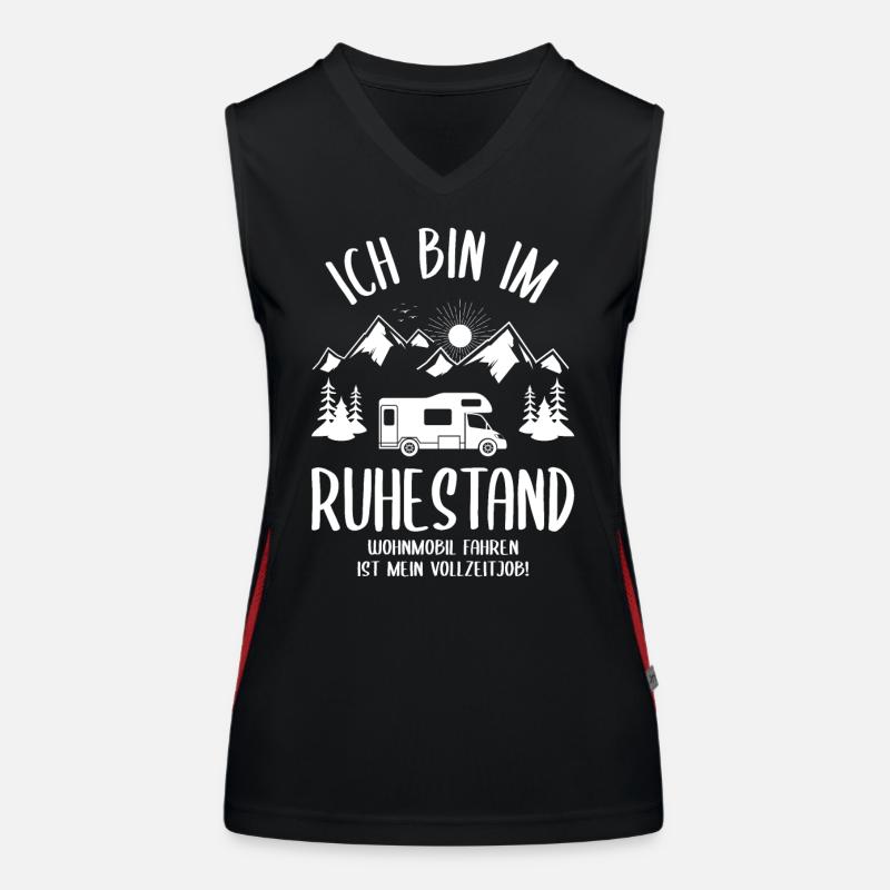 Wohnmobil Wohnwagen Camping Rentner Rente Geschenk Funktionelles Kontrast-Tank Top für Frauen
