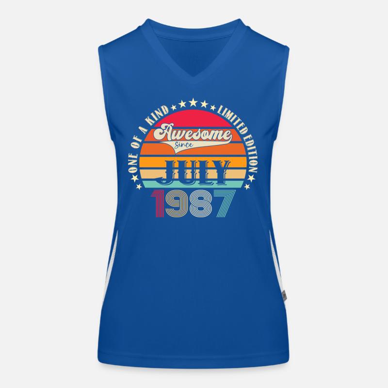 Awesome since Juli 1987 35. Geburtstag Herren Fun Funktionelles Kontrast-Tank Top für Frauen