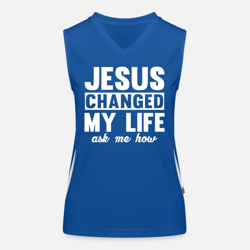 Jésus a changé ma vie m’a demandé comment Jésus-Christ Débardeur respirant contrasté Femme