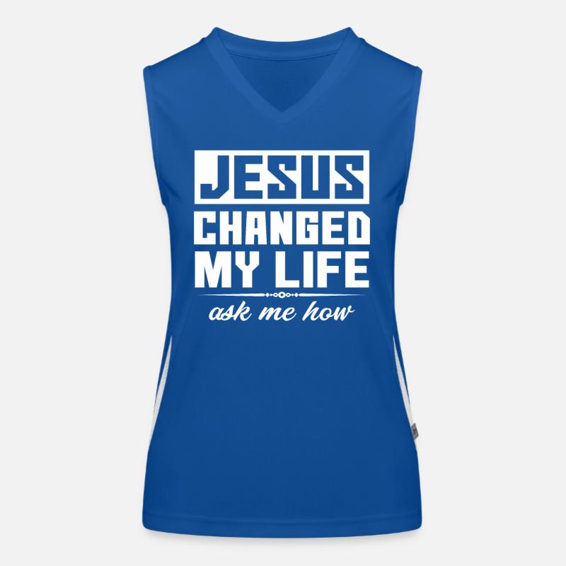 Jésus a changé ma vie m’a demandé comment Jésus-Christ Débardeur respirant contrasté Femme