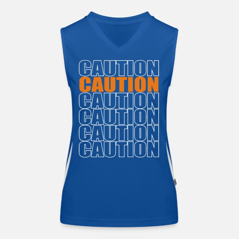 Caution Graphic Women's Functional Contrast Tank Top