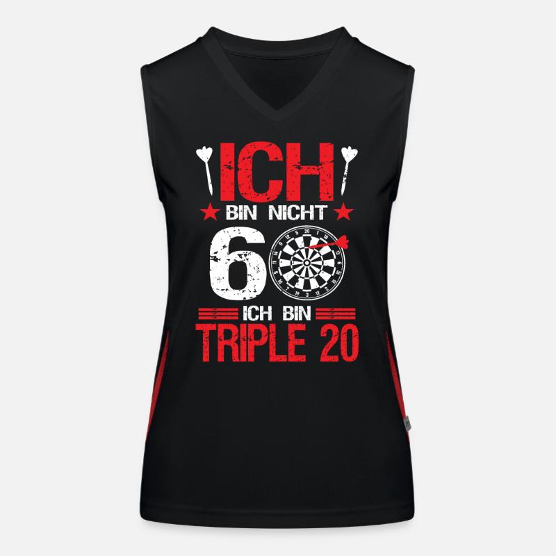 Dart Dartspieler Darter 60.Geburtstag Geschenk Funktionelles Kontrast-Tank Top für Frauen