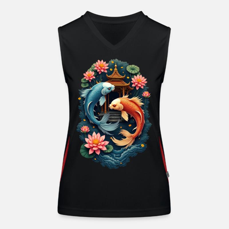 Poissons Koi Débardeur respirant contrasté Femme