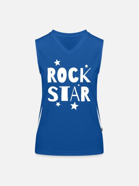 Rock Star - Funktionelles Kontrast-Tank Top für Frauen - Royal/Weiß - Vorne
