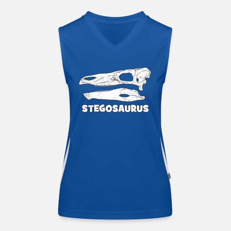 Stegosaurus Fossil Skull Women's Functional Contrast Tank Top
