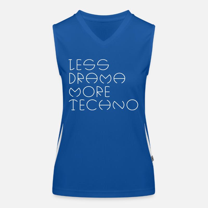 Less drama more techno Women's Functional Contrast Tank Top