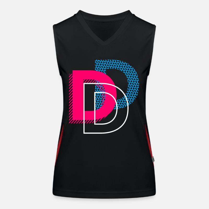 Lettre initiale D Débardeur respirant contrasté Femme