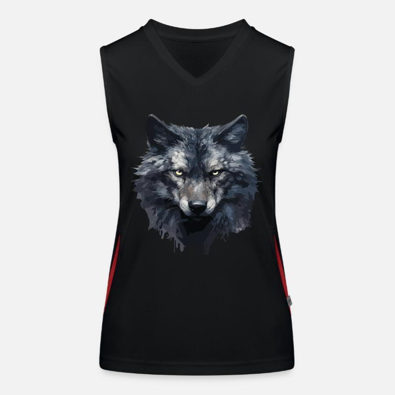Cool Wolf Design Women's Functional Contrast Tank Top