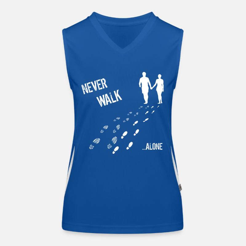 MANN UND FRAU NEVER WALK ALONE Funktionelles Kontrast-Tank Top für Frauen