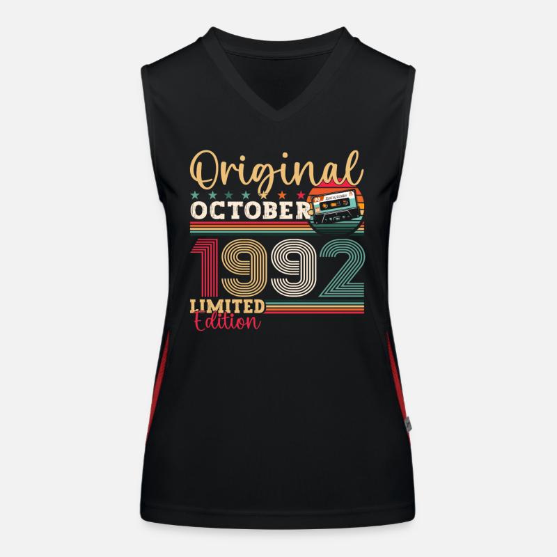31st Birthday October Vintage 1992 Cassette Women's Functional Contrast Tank Top