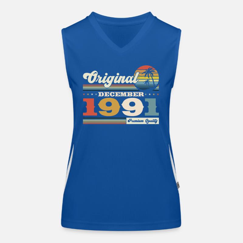 32e anniversaire Original Décembre Vintage 1991 Débardeur respirant contrasté Femme