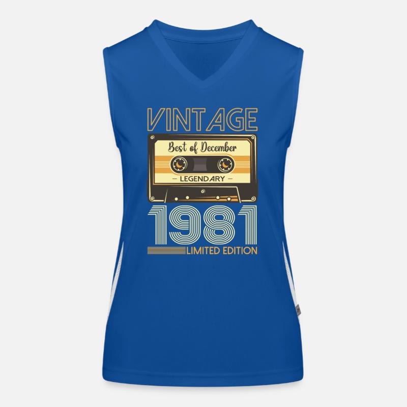 42e anniversaire Cassette décembre Vintage 1981 Débardeur respirant contrasté Femme