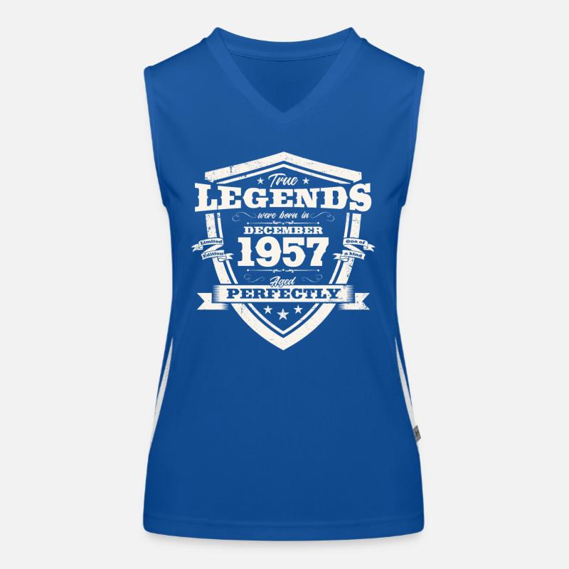 66th Birthday December Born in 1957 Women's Functional Contrast Tank Top