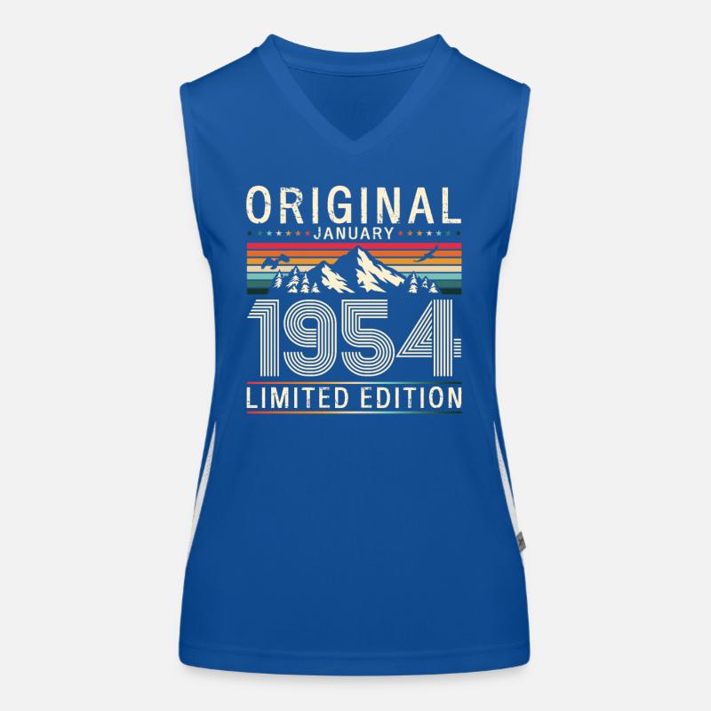 70th Birthday Original January Vintage 1954 Women's Functional Contrast Tank Top