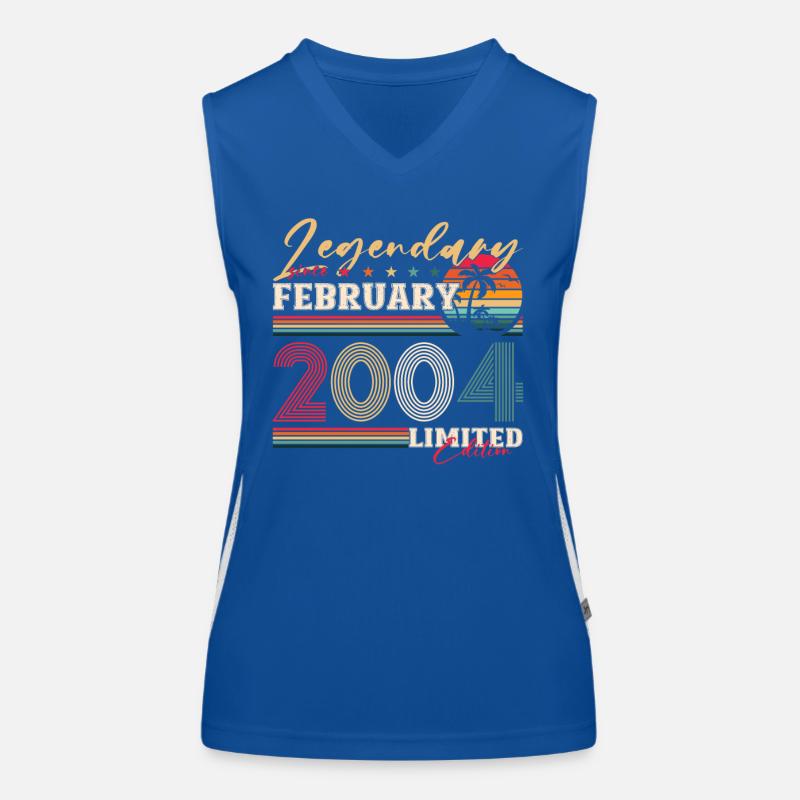 20th birthday legendary since 2004 Women's Functional Contrast Tank Top