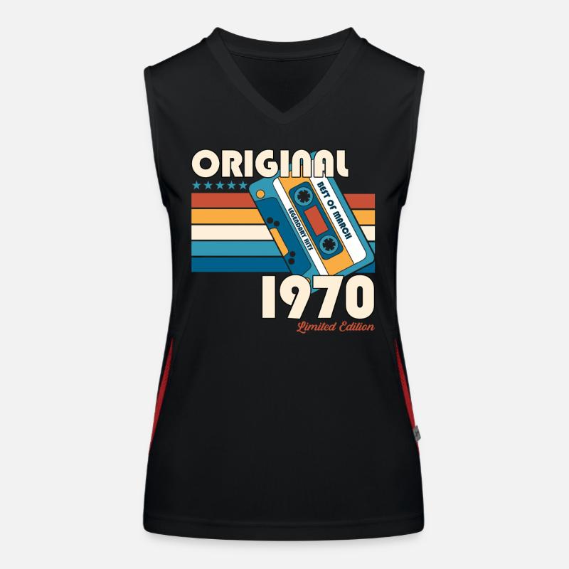 Cassette 55e anniversaire Mars Année 1970 Débardeur respirant contrasté Femme