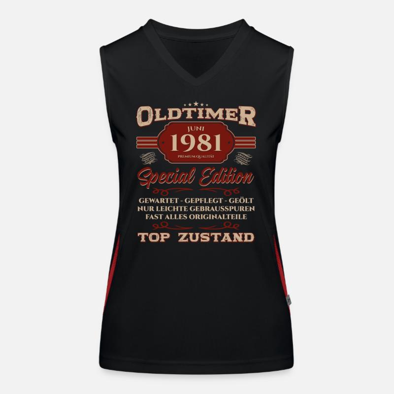 44. Geburtstag Oldtimer Juni Jahrgang 1981 Funktionelles Kontrast-Tank Top für Frauen